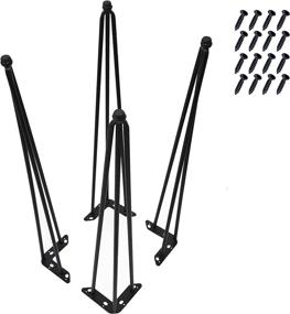 img 4 attached to 🪑 Set of 4 Hairpin Metal Table Legs - 30 Inch Legs for Furniture Coffee Bench Dining End Industrial Table Desk with Adjustable Cushion, Black Floor Protectors and Screws - Home Soft Things, 30 inches