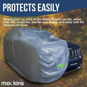 img 3 attached to Mockins 190T Silver Polyester Car Cover: All Weather SUV Protector for Ultimate Vehicle Protection