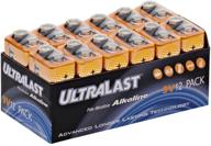 long-lasting power: ultralast ul129vb 9v alkaline battery, 12 pack logo