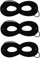 🎭 3 pcs superhero felt eye mask set: black super hero mask, half mask - adjustable elastic rope - perfect for halloween dress up & cosplay parties! логотип