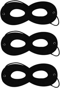 img 2 attached to 🎭 3 Pcs Superhero Felt Eye Mask Set: Black Super Hero Mask, Half Mask - Adjustable Elastic Rope - Perfect for Halloween Dress Up & Cosplay Parties!