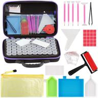 diamond painting storage containers with 60 slots, tools included - portable bead storage container and accessories kit for diamond painting logo