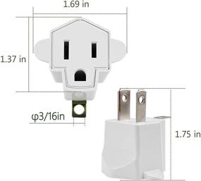 img 2 attached to 🔌 4 Pack of ETL Listed 3-2 Prong Grounding Outlet Adapter by JACKYLED - Portable Fireproof 200℃ Resistant Heavy Duty Wall Outlet Plug Converter for Household Appliances Industrial