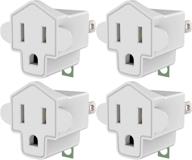🔌 4 pack of etl listed 3-2 prong grounding outlet adapter by jackyled - portable fireproof 200℃ resistant heavy duty wall outlet plug converter for household appliances industrial logo