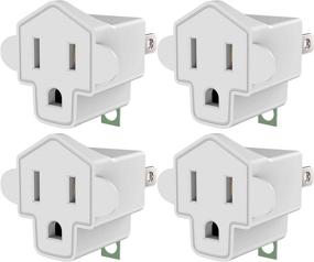 img 4 attached to 🔌 4 Pack of ETL Listed 3-2 Prong Grounding Outlet Adapter by JACKYLED - Portable Fireproof 200℃ Resistant Heavy Duty Wall Outlet Plug Converter for Household Appliances Industrial