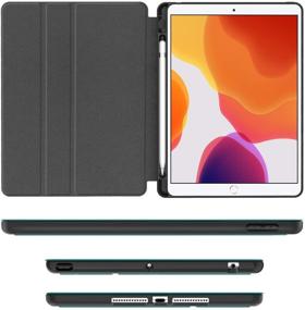 img 1 attached to 📱 Supveco iPad 10.2 Case with Pencil Holder - Shockproof Stand Folio Cover for iPad 9th/8th/7th Gen - Premium Teal Smart iPad Cover