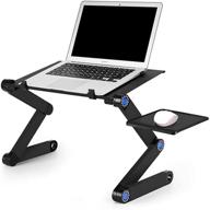 👨 claiclau adjustable laptop stand with cooling fans: portable ergonomic lap desk for tv, bed, and standing desks logo