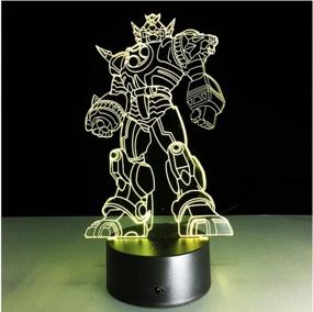 img 3 attached to 🤖 Optimus Prime 3D Illusion Night Light Lamp - Touch Control, 7 Color Gradual Changing Autobots Table Lamp, Ideal for Gifts or Home Office Decor