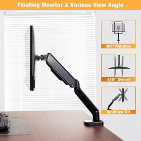 img 3 attached to 🖥️ TEMPSPACE Single Monitor Mount: Gas Spring Adjustable Vesa Stand for 17-32 inch Screens, Holds up to 19.8lbs