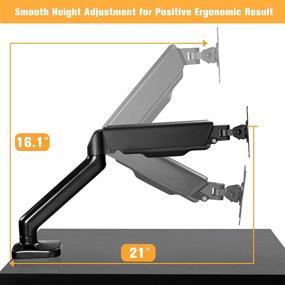 img 2 attached to 🖥️ TEMPSPACE Single Monitor Mount: Gas Spring Adjustable Vesa Stand for 17-32 inch Screens, Holds up to 19.8lbs