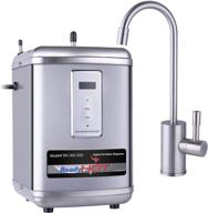 ready hot 41-rh-300-f570-bn: instant hot water dispenser system with digital display single lever hot water faucet in brushed nickel, efficient & convenient logo