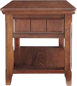 img 1 attached to 🏺 Ashley Woodboro Traditional Square End Table: Classic Design with Drawer in Dark Brown