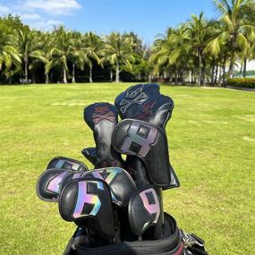 img 3 attached to 🏌️ Barudan Golf Iron Club Head Covers Set - All Iron Wedges - Big Number - Long Neck - Black PU Leather - Fits Small, Standard, Oversized Golf Clubs - 10pcs/Pack (Black + Limited Edition#)