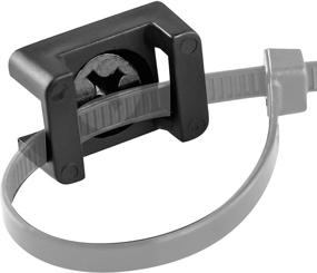 img 4 attached to 🔒 100 Pack of Pro-Grade Slim Cable Tie Mounts - 1x .6 Black Zip Tie Bases for Wire Management. High Strength Screws Included. Easily Anchor Cords to Walls, Desks, or Baseboards at Home or Office.