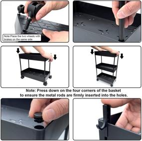 img 1 attached to 🗄️ Slim Storage Cart with Casters Wheels for Bathroom Kitchen Laundry Narrow Places - 3 Tier Slide Out Organizer