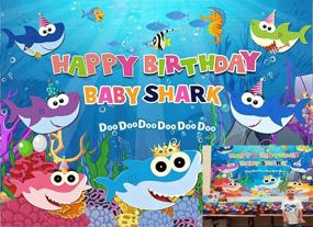 img 4 attached to 🦈 Captivating Blue Ocean Shark Birthday Backdrop: Perfect Party Decorations, GF012