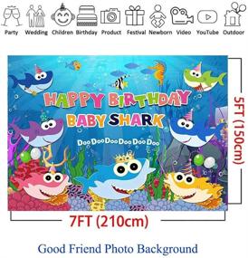 img 3 attached to 🦈 Captivating Blue Ocean Shark Birthday Backdrop: Perfect Party Decorations, GF012