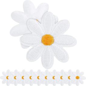 img 4 attached to 🌼 Daisy Flower Patch Clothing Iron On Patches Appliques DIY Decoration T-Shirt Backpack Hoodies Shoes Bags 1.38 Inch (20 Pieces)