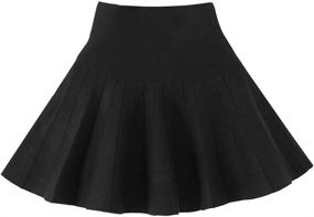 img 4 attached to Siyecaoo Little Knitted Flared Pleated Girls' Clothing for Skirts & Skorts