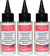 sculpey translucent liquid bakeable clay - enhanced with oil paints, vibrantly colored with alcohol-based inks - ideal for precise detailing - 2-ounces, pack of 3 logo