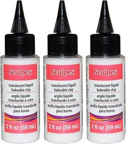 img 1 attached to Sculpey Translucent Liquid Bakeable Clay - Enhanced with Oil Paints, Vibrantly Colored with Alcohol-Based Inks - Ideal for Precise Detailing - 2-Ounces, Pack of 3