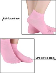 img 2 attached to 🧦 Allegra K Pink Athletic Low Cut Ankle Socks - Stretch Cuffs, Soft (10 Pairs) Shoe Sizes 7-9 / Age 14+, Perfect for Teens!