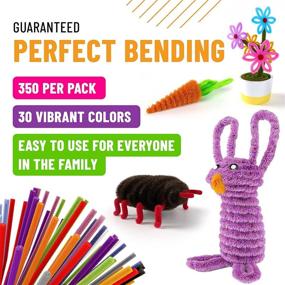 img 2 attached to 🎨 Home Pro Shop 350 Pieces: Soft & Flexible Pipe Cleaners for Crafts - 6mm x 12inch Chenille Stems in 30 Colors