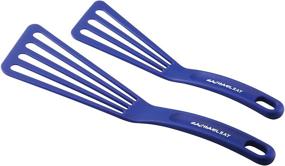 img 4 attached to 🍳 Rachael Ray Kitchen Tools and Gadgets Nylon Cooking Utensils Set - Includes Spatula and Fish Turners, 2 Piece, Blue