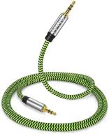 pptvc 30ft 3.5mm male to male audio cable – durable nylon braided cord ideal for iphones, ipads, headphones, smartphones, notebooks, cars & other devices with 3.5mm aux port logo