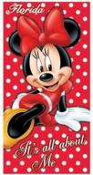 🏖️ florida beach towel: disney minnie mouse - it's all about me design logo