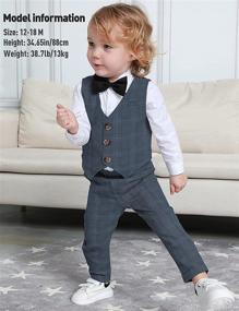 img 2 attached to 👔 A&J DESIGN Boys Gentleman Suit Set, 3pcs Outfits Shirts Vest Pants for Baby Toddler