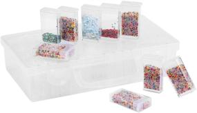 img 4 attached to 💎 64-Piece Removable Diamond Bead Storage Containers - Clear Plastic Organizers with Snap Shut Lid for Nail Art, Rhinestone Jewelry, DIY Diamond Cross Stitch Tools, and Small Items