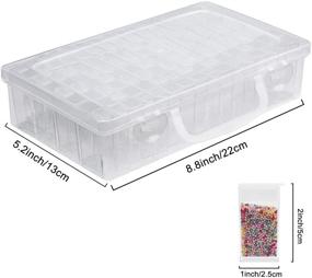 img 3 attached to 💎 64-Piece Removable Diamond Bead Storage Containers - Clear Plastic Organizers with Snap Shut Lid for Nail Art, Rhinestone Jewelry, DIY Diamond Cross Stitch Tools, and Small Items