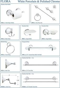 img 1 attached to 🛁 MODONA Flora Series Double Robe & Towel Hook - White Porcelain & Chrome - 5 Year Warranty