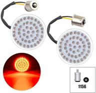 🔦 pbymt 1156 led 2” bullet turn signal light rear brake bulb - compatible for harley davidson touring road king street glide electra glide (1986-2021) logo