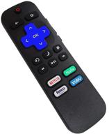 roku tv onn compatible remote control with netflix, hulu, vudu logo