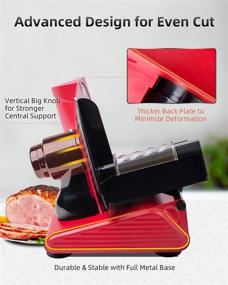 img 1 attached to Adortec Electric Deli Food Slicer with EXTRA Stainless Steel Blade+Pusher for Home Use