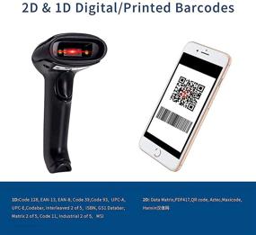 img 2 attached to 2.4GHz Wireless & USB Wired Barcode Reader Handheld Scanner with Stand - Ideal for Store, Supermarket, and Warehouse