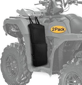 img 4 attached to 🛵 2-Pack ATV Fender Bags & Tank Saddlebags - Rear Cargo Storage for Motorcycle, ATV, UTV, Dirt Bike (Black)