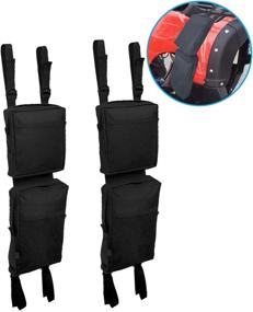 img 2 attached to 🛵 2-Pack ATV Fender Bags & Tank Saddlebags - Rear Cargo Storage for Motorcycle, ATV, UTV, Dirt Bike (Black)