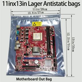 img 3 attached to Pack of 10 Daarcin Anti Static Resealable Large Size Bags - 11x13in/28x33cm - ESD Bags for Motherboard, HDD, and Electronic Devices - Antistatic Bags for Graphics Card