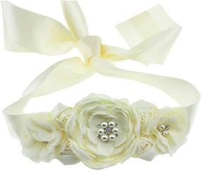 img 1 attached to Wedding Bridal Maternity Flower Belts Women's Accessories for Belts