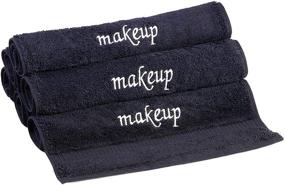 img 4 attached to 🛀 Premium Turkish Cotton Towels - Super Soft & Absorbent (Black, 6-Pack Makeup Washcloths) by Towel Bazaar
