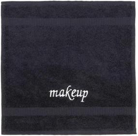 img 2 attached to 🛀 Premium Turkish Cotton Towels - Super Soft & Absorbent (Black, 6-Pack Makeup Washcloths) by Towel Bazaar