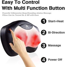 img 2 attached to Shiatsu Neck and Back Massager - 8 Heated Rollers for Soothing Massage on Shoulders, Lower Back, Calf, Legs, Foot - Relaxation Gifts for Men, Women - Perfect Present for Your Wife, Shoulder and Neck Massager