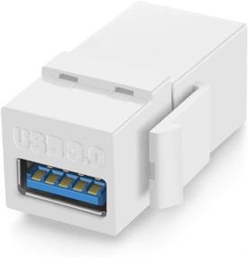 img 2 attached to 🔌 Вставки кивертстоун USB 3.0 (5 штук) - адаптеры USB от женского разъема к женскому, соединители-каскады, вставляющиеся в гнездо, адаптер порта для стены панели розетки - белые (5 штук)