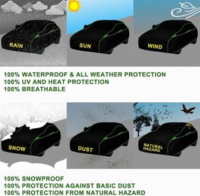 img 2 attached to 🚗 YACANONO Waterproof All Weather Sedan Car Cover for Outdoor/Indoor Use – Universal UV Protective Windproof Car Covers, Black (Fit Sedans 185-190 inch Length)