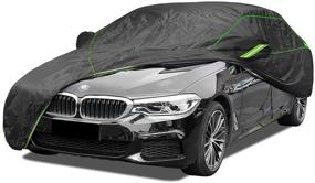 img 4 attached to 🚗 YACANONO Waterproof All Weather Sedan Car Cover for Outdoor/Indoor Use – Universal UV Protective Windproof Car Covers, Black (Fit Sedans 185-190 inch Length)