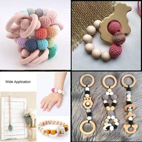 img 1 attached to 600 pcs Natural Wood Beads: Round, Unfinished, Handmade Craft Wood Shapes (8mm/10mm/12mm/14mm/16mm/20mm)