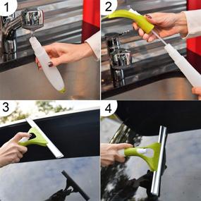 img 3 attached to HOME-X Windshield Squeegee Spray Bottle - Glass Cleaner 🚗 Blade, All Purpose Car-Cleaning Tool, Silicone Blade, White and Green